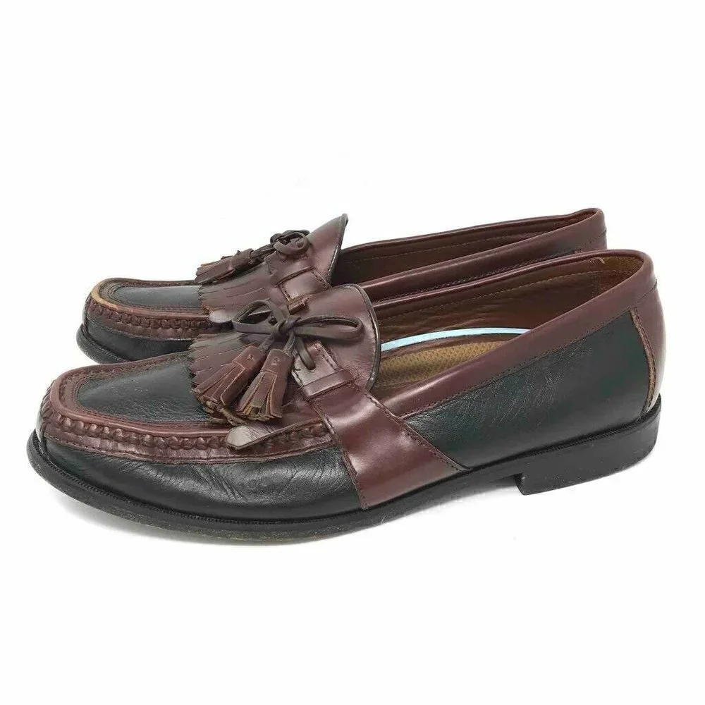 Johnston & Murphy Aragon Loafers Black Brown 10.5 Wide